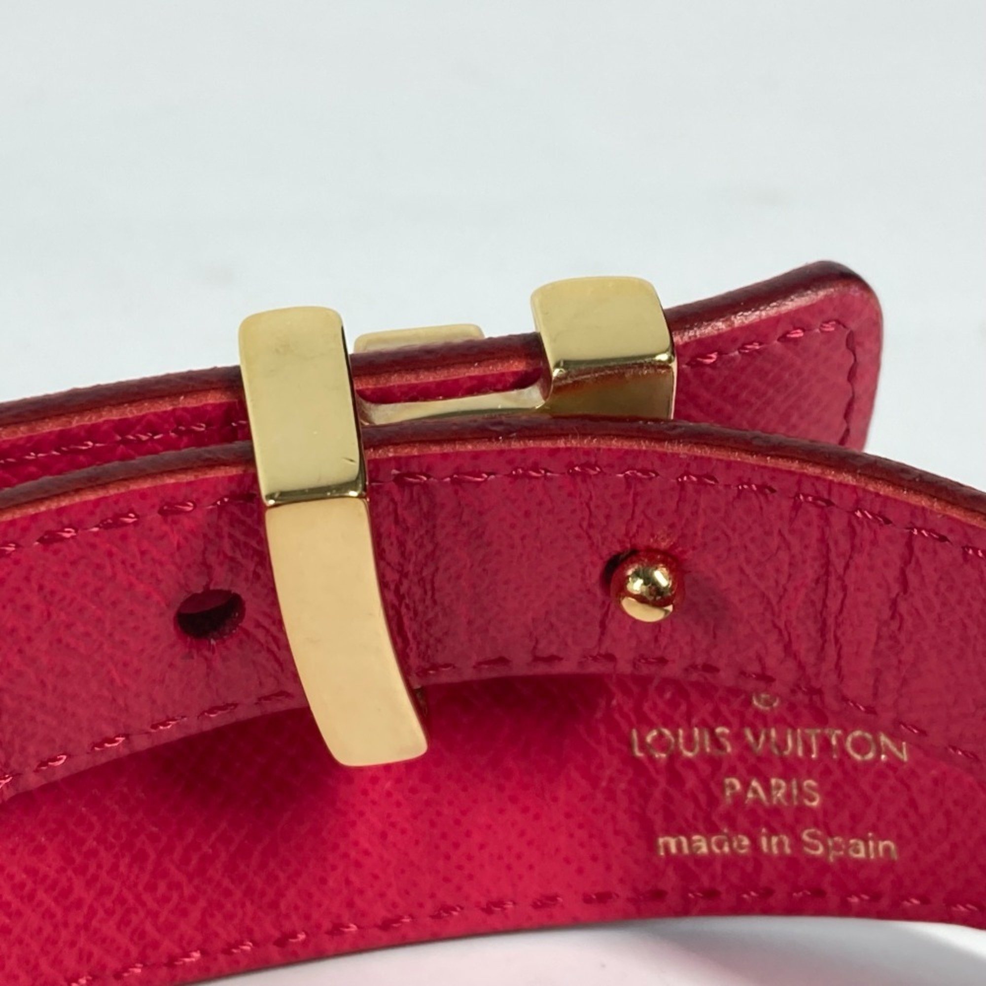 LOUIS VUITTON Louis Vuitton Monogram Multicolor LV Buckle Thin Belt Canvas Women's Blanc White