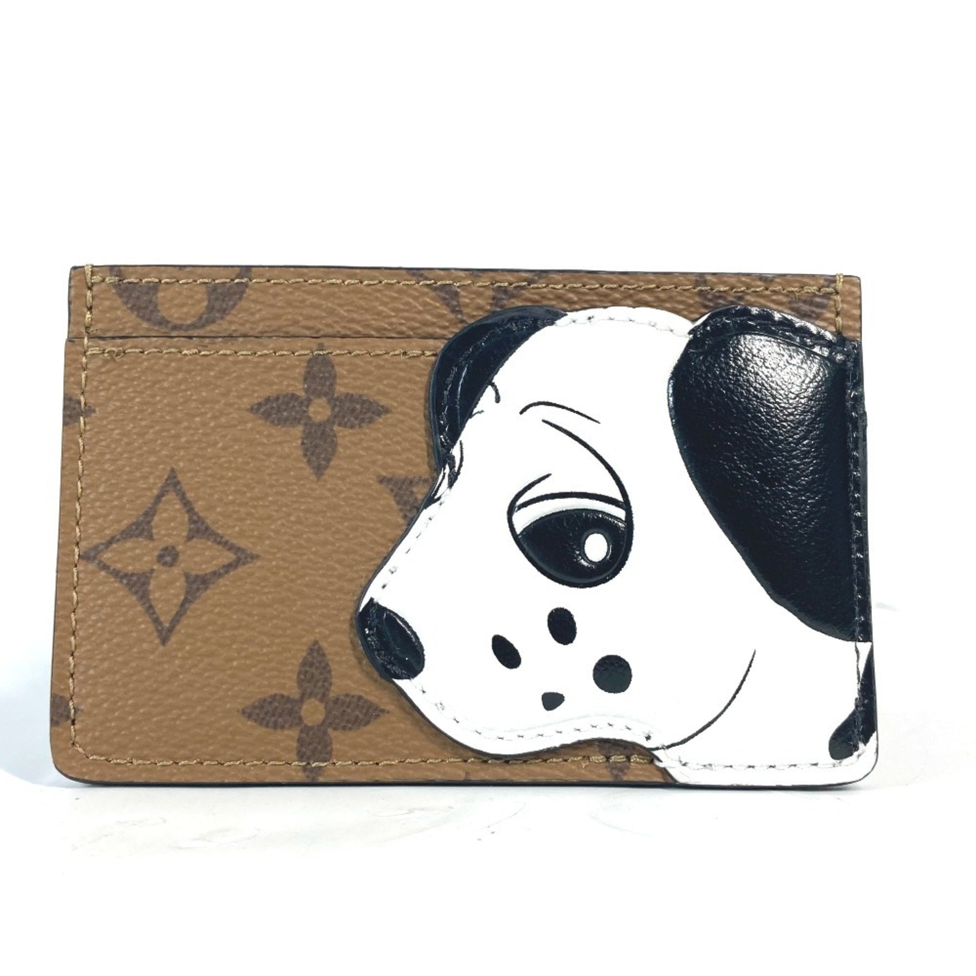 LOUIS VUITTON M83691 Monogram Reverse Business Card Holder/Card Case Porto Carte Sample Holder Pass Canvas Women's Brown