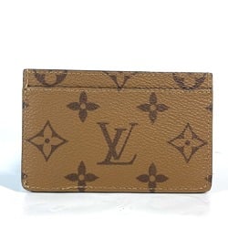 LOUIS VUITTON M83691 Monogram Reverse Business Card Holder/Card Case Porto Carte Sample Holder Pass Canvas Women's Brown