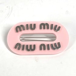 MIUMIU Miu Hairpin Rhinestone Hair Barrette Plastic Women's Pink