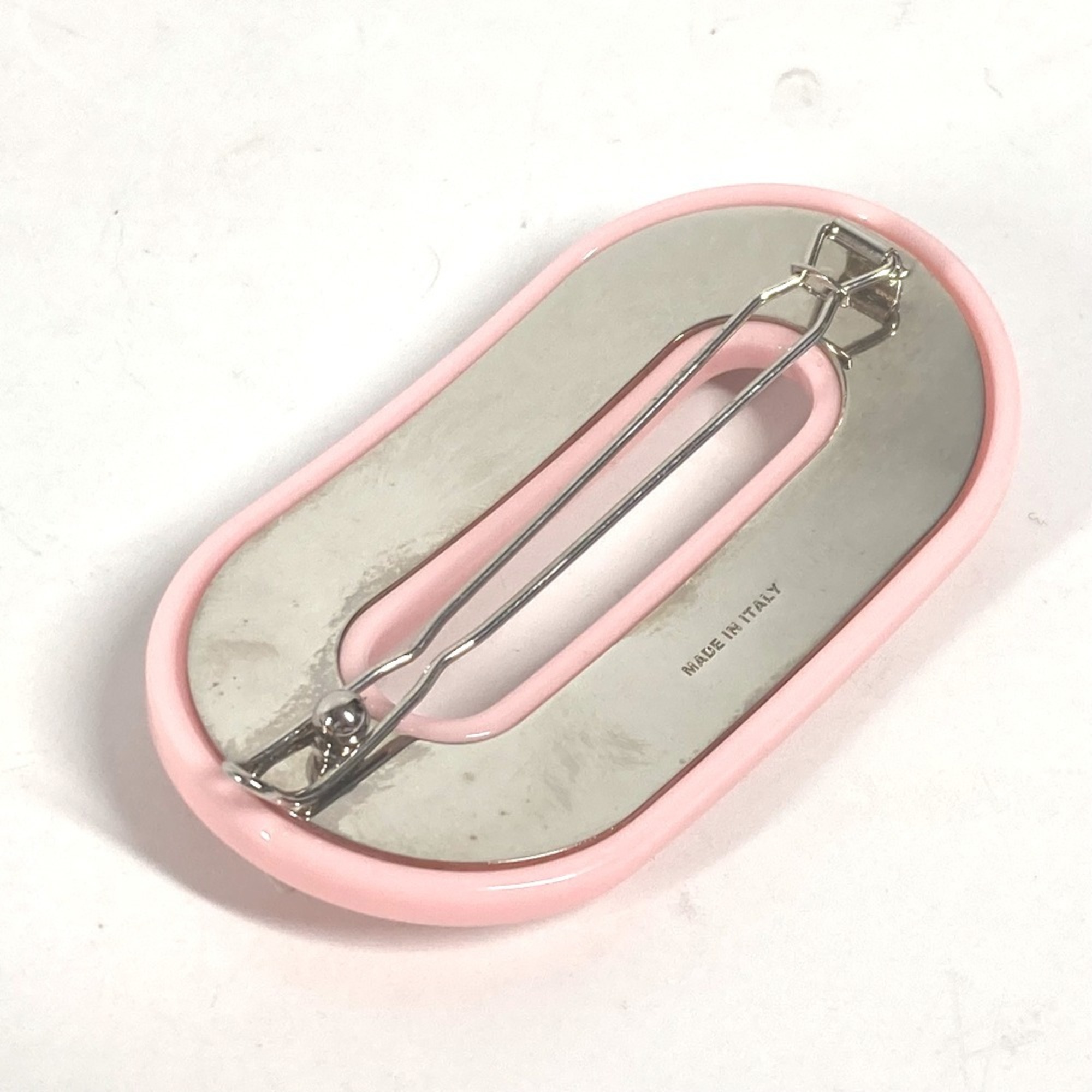 MIUMIU Miu Hairpin Rhinestone Hair Barrette Plastic Women's Pink