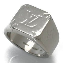 LOUIS VUITTON Louis Vuitton Metal Signet Ring Monogram M62487 Size 19 15.1g Men's