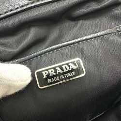 PRADA Prada Evening Bear Jeweled Handbag Nylon Leather Women's Black