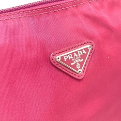 PRADA Prada Triangle Plate Pouch, Accessory, Nylon, Women's, Red