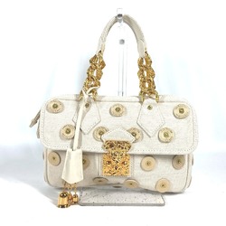 LOUIS VUITTON M95407 Polka Dots Panama Tinkerbell Handbag with Bell Canvas Women's Ivory White