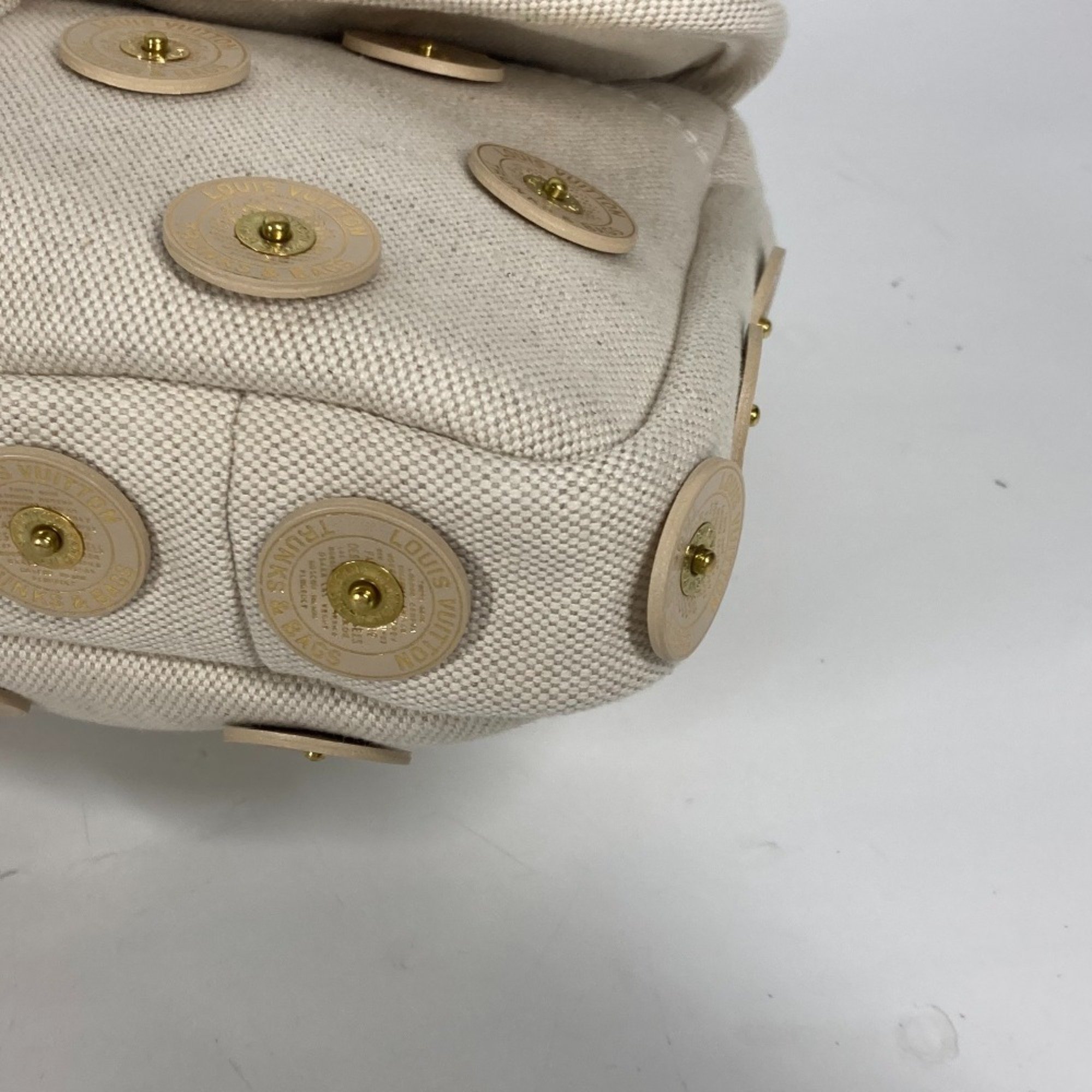 LOUIS VUITTON M95407 Polka Dots Panama Tinkerbell Handbag with Bell Canvas Women's Ivory White