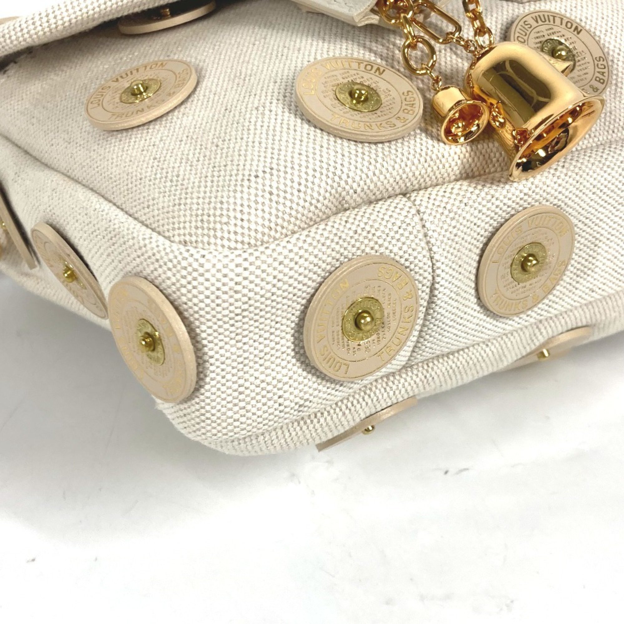 LOUIS VUITTON M95407 Polka Dots Panama Tinkerbell Handbag with Bell Canvas Women's Ivory White