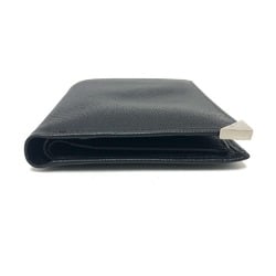 PRADA Prada Triangle Plate Wallet Compact Bill Compartment Bi-fold Saffiano Leather Women's Black