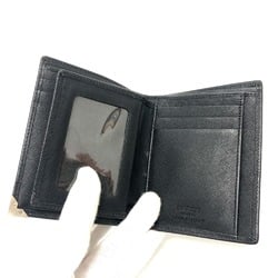 PRADA Prada Triangle Plate Wallet Compact Bill Compartment Bi-fold Saffiano Leather Women's Black