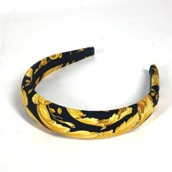 VERSACE Baroque Headband, Hairband, Silk, Women's, Black