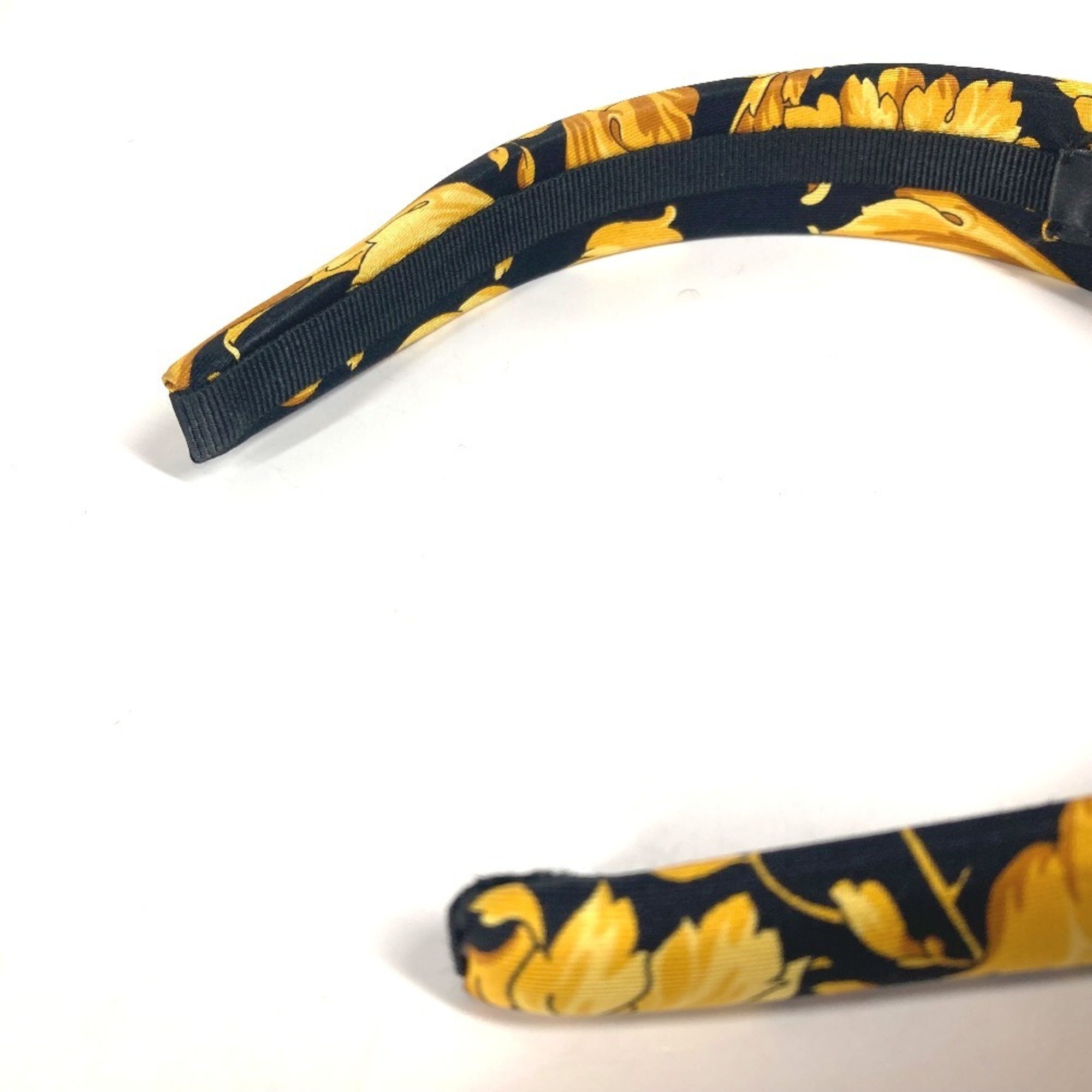 VERSACE Baroque Headband, Hairband, Silk, Women's, Black