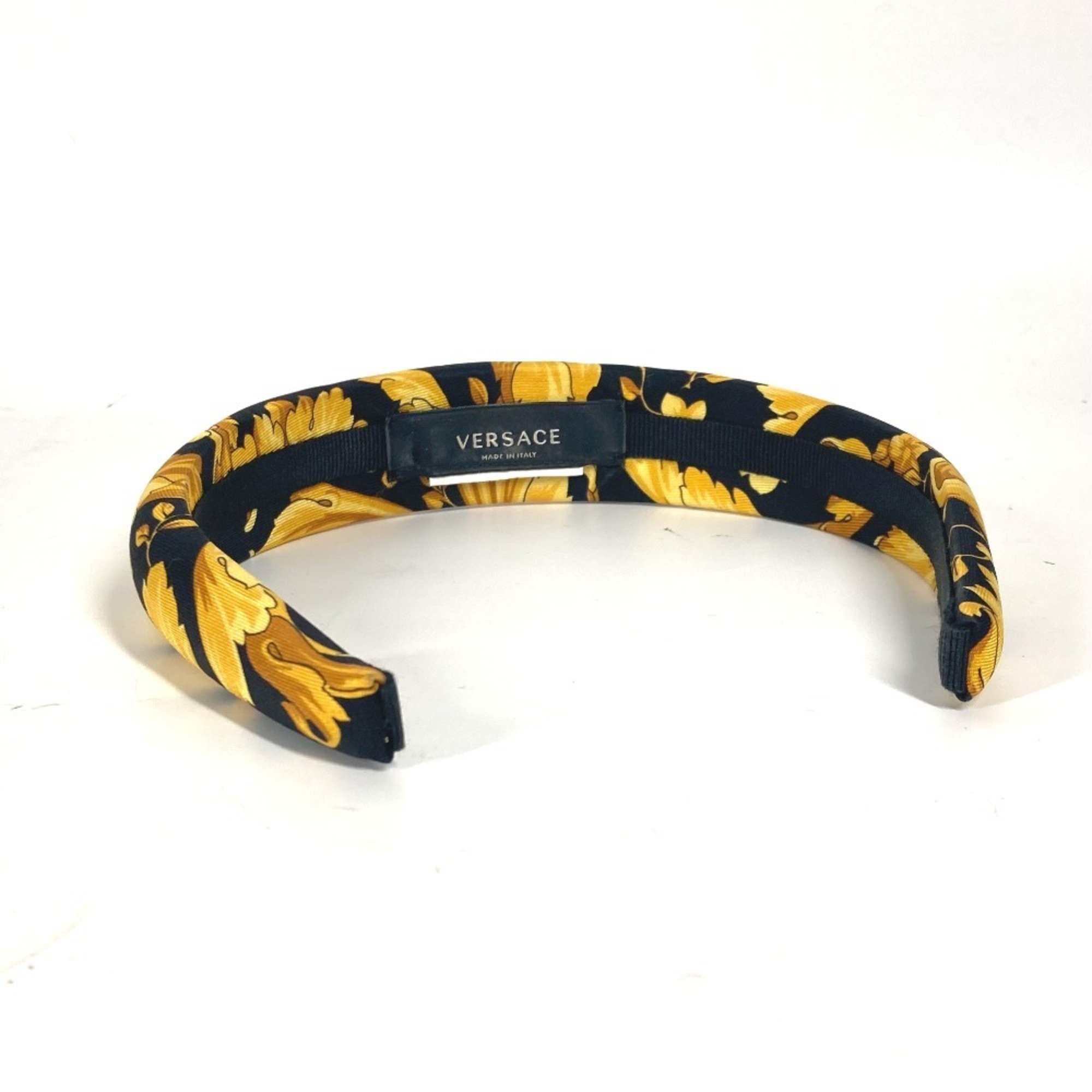 VERSACE Baroque Headband, Hairband, Silk, Women's, Black