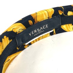 VERSACE Baroque Headband, Hairband, Silk, Women's, Black