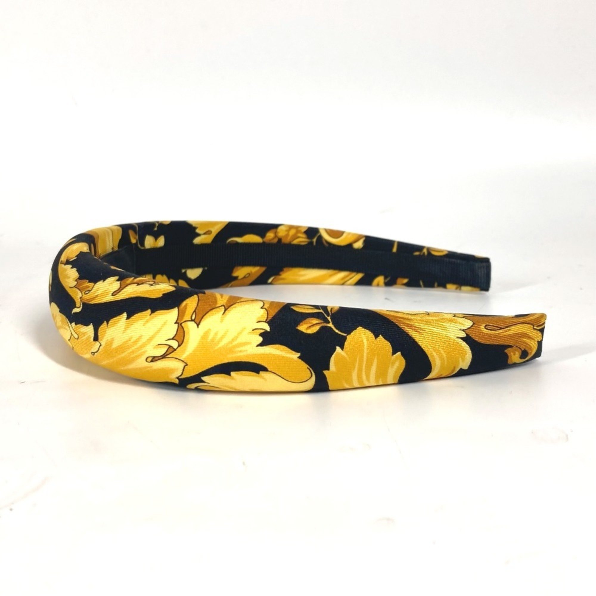 VERSACE Baroque Headband, Hairband, Silk, Women's, Black