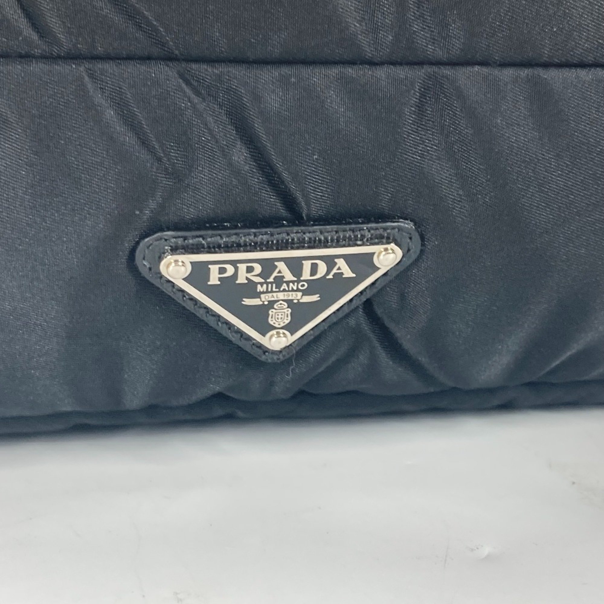 PRADA Prada VA0718 Handbag Triangle Plate Crispy Bag Tote Nylon Women's Black