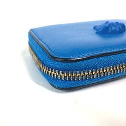 VERSACE Medusa Round Wallet Coin Purse Leather Men's Blue