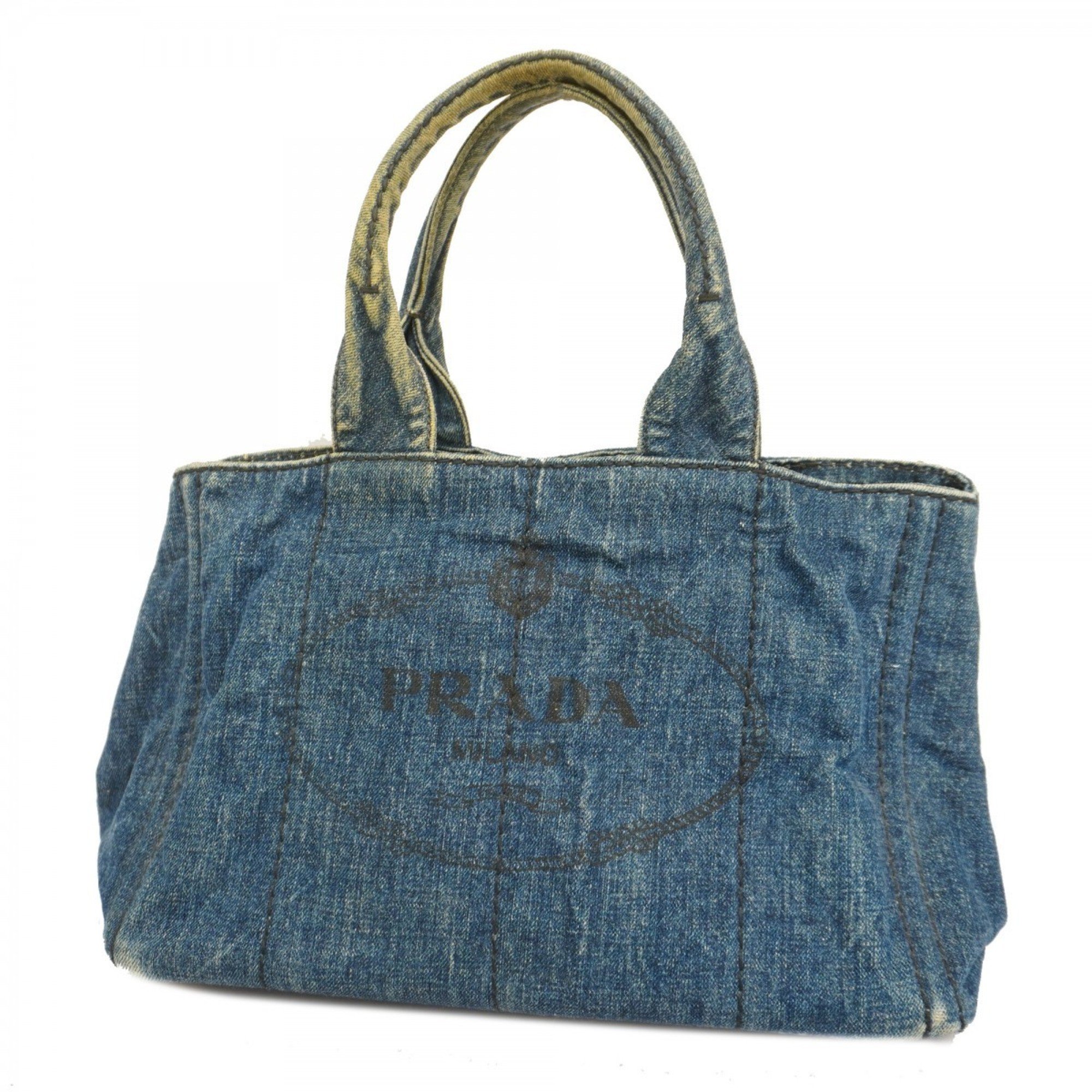 Prada tote bag canapa denim blue ladies