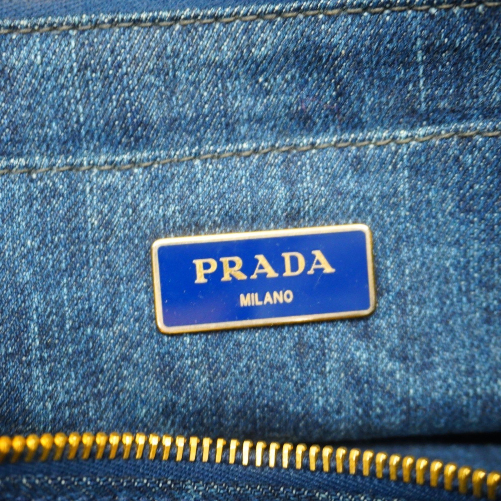 Prada tote bag canapa denim blue ladies