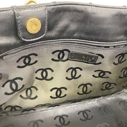 Chanel Tote Bag Wild Stitch Leather Black Women's