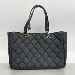 Chanel Tote Bag Wild Stitch Leather Black Women's