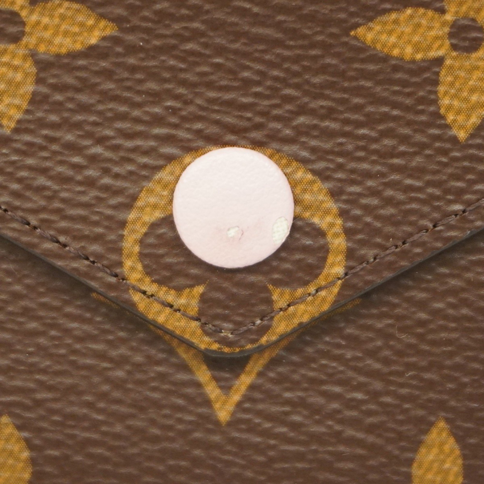 Louis Vuitton Tri-fold Wallet Monogram Portefeuille Victorine M62360 Brown Rose Ballerine Ladies