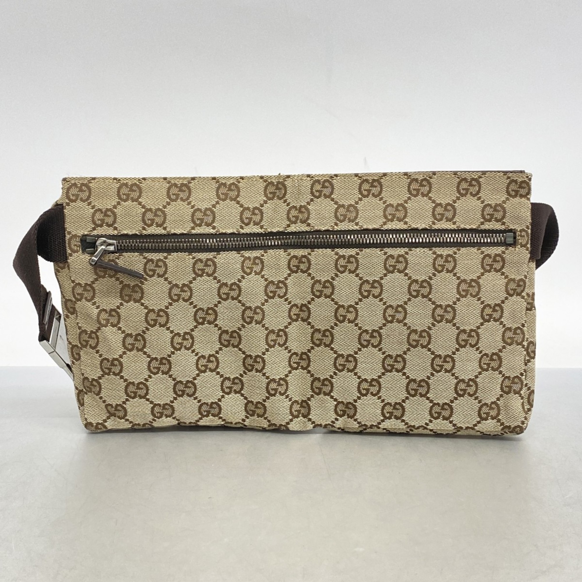 Gucci Waist Bag GG Canvas 28566 Brown Men's Women's