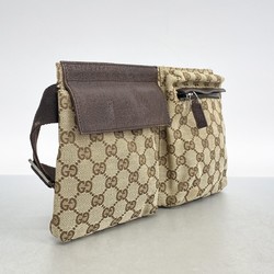 Gucci Waist Bag GG Canvas 28566 Brown Men's Women's