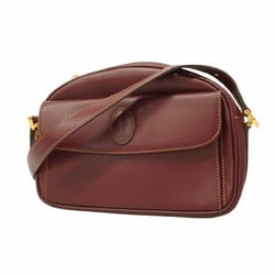 Cartier Shoulder Bag Must Leather Bordeaux Women's