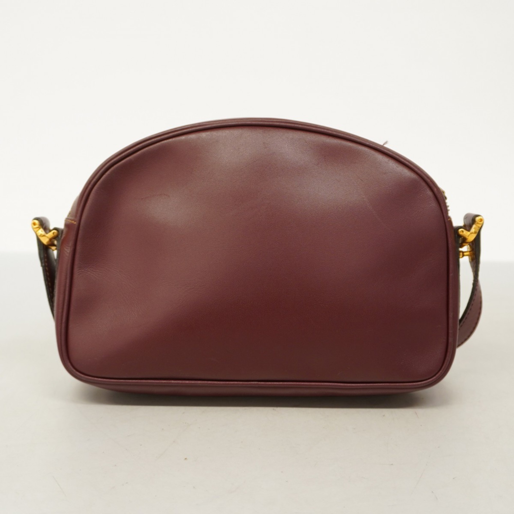 Cartier Shoulder Bag Must Leather Bordeaux Women's