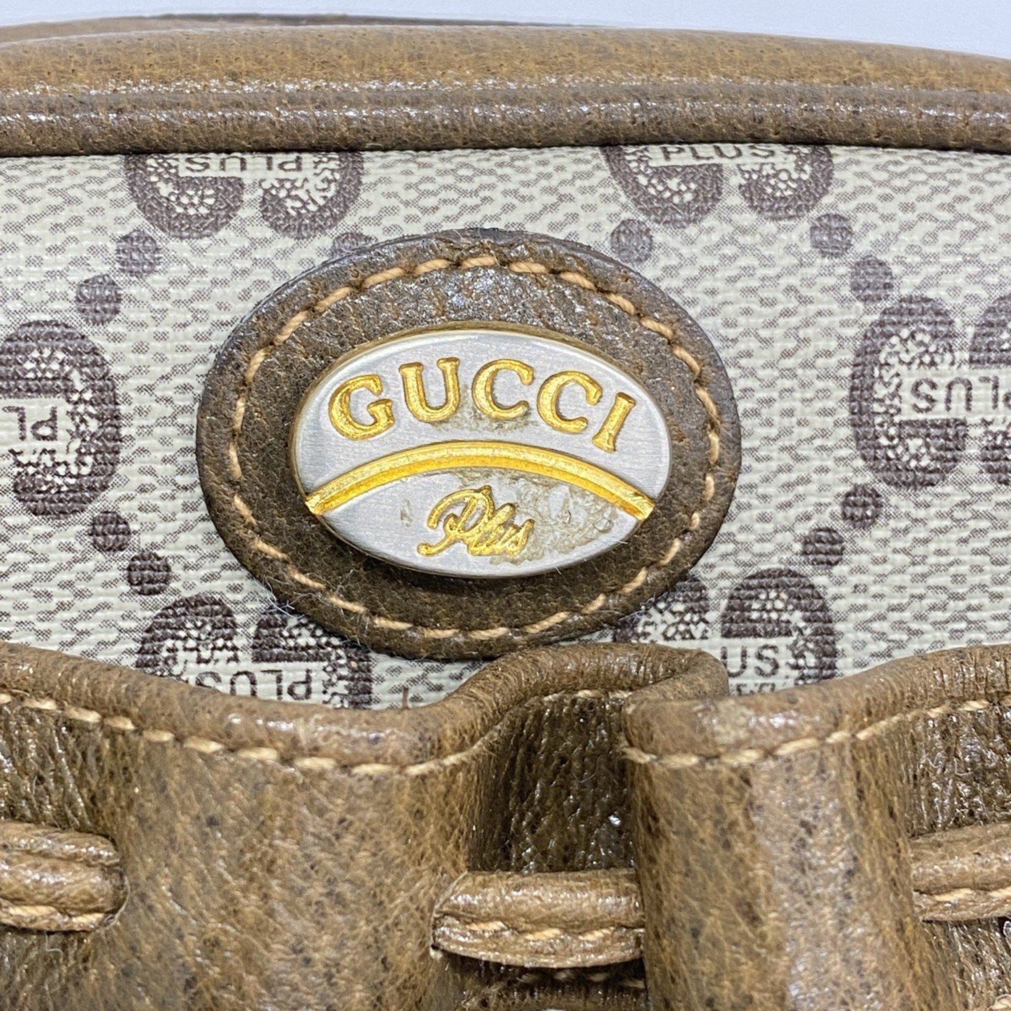 Gucci Shoulder Bag GG Plus Old Brown Women's