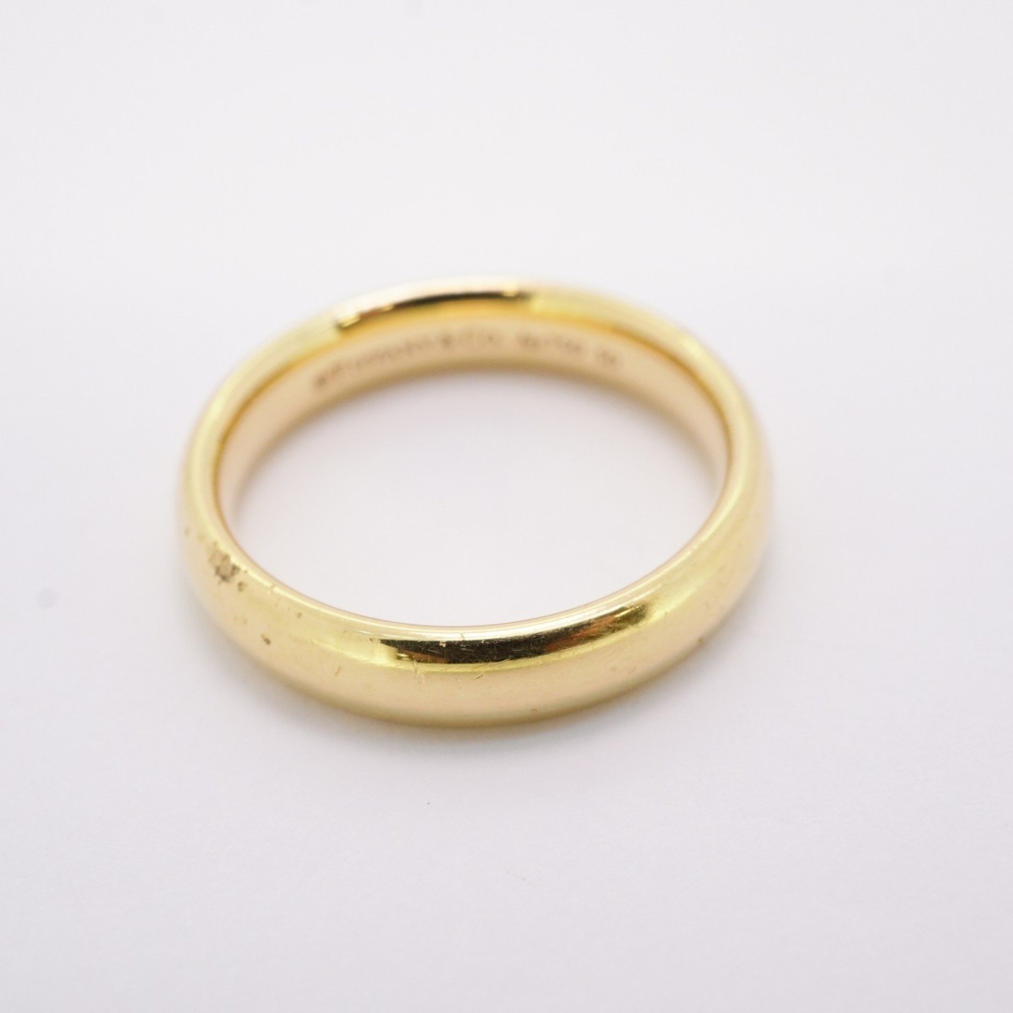 Tiffany Ring Wedding Band K18YG Yellow Gold #50 Ladies