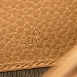 Gucci Long Wallet GG Marmont 456116 Leather Pink Beige Women's