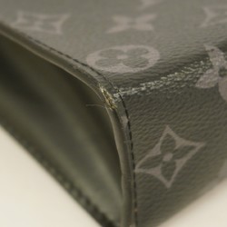 Louis Vuitton Clutch Bag Monogram Eclipse Pochette Voyage MM M61692 Black Grey Men's