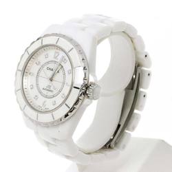 Chanel CHANEL J12 H2423 Men's Watch 8P Diamond White Shell Ceramic Automatic Self-Winding