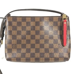 LOUIS VUITTON N48259 Damier Twice Pochette Shoulder Bag Canvas Women's Ebene Brown