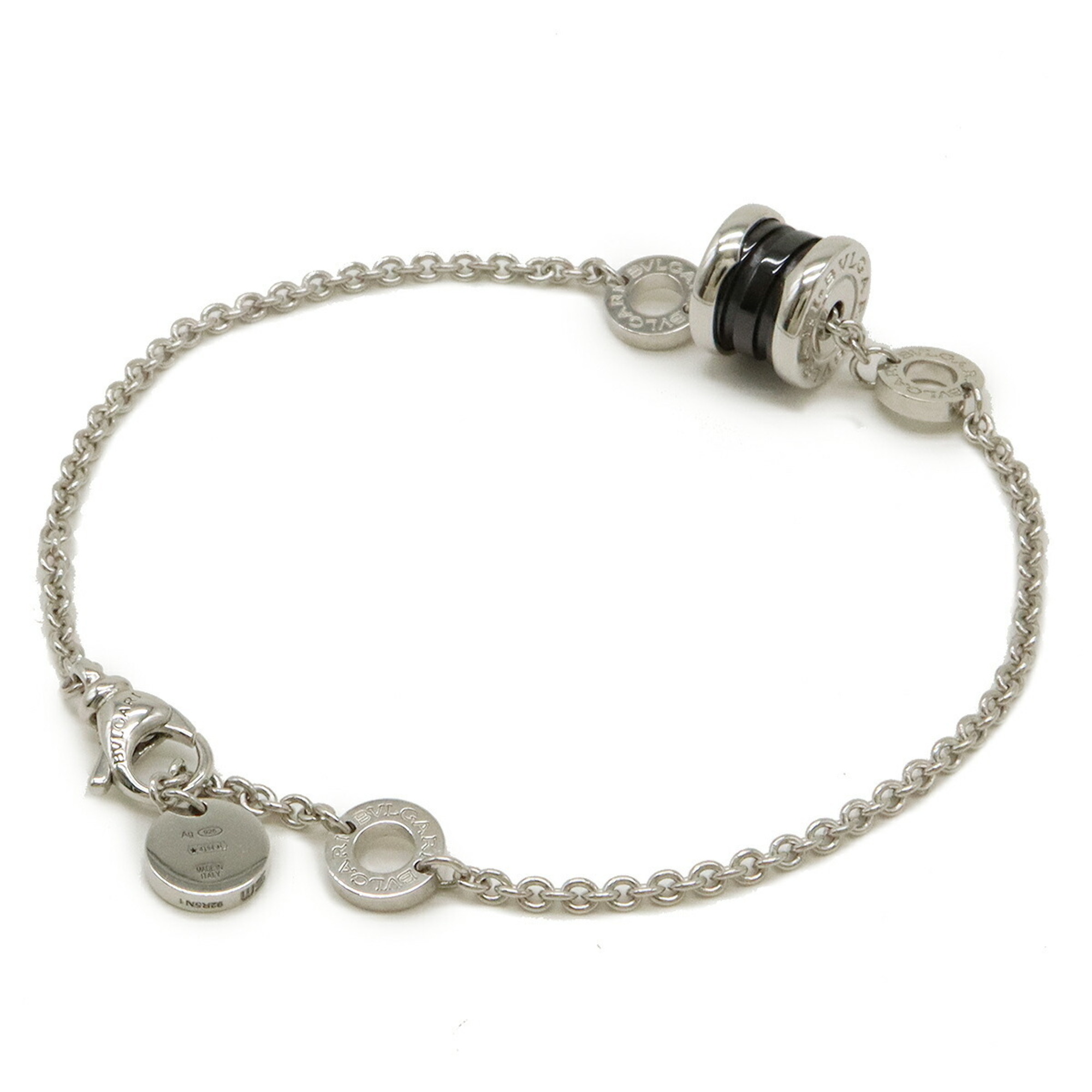 BVLGARI B.zero1 B-zero1 Bzero1 Bracelet Save the Children SV925 Silver Black Ceramic S-M 352650