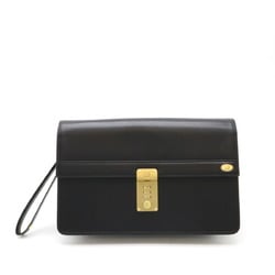 dunhill second bag clutch dial key type leather black