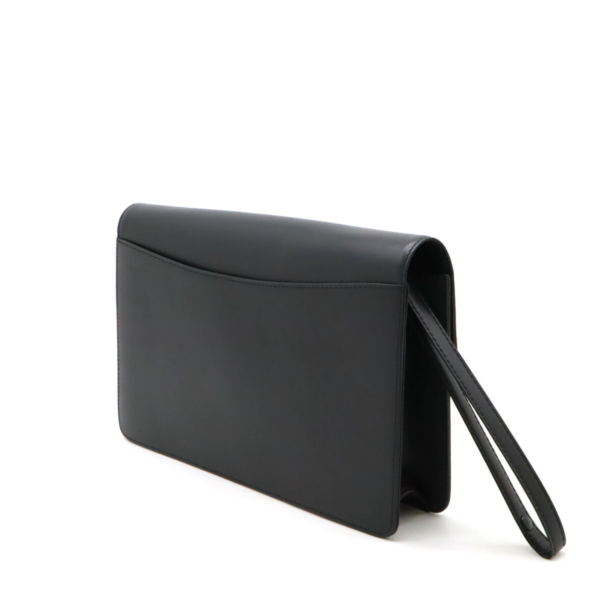 dunhill second bag clutch dial key type leather black