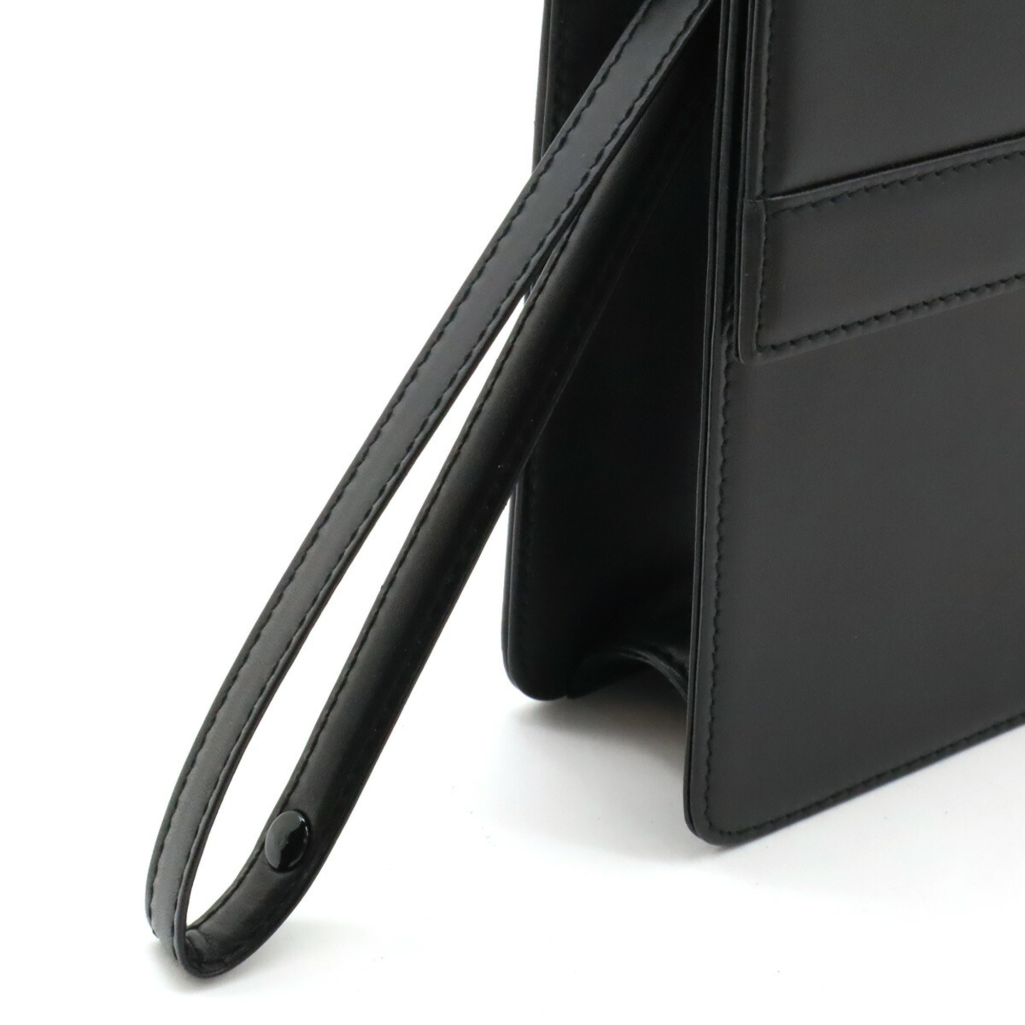 dunhill second bag clutch dial key type leather black