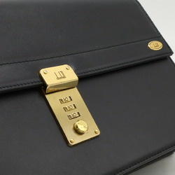 dunhill second bag clutch dial key type leather black