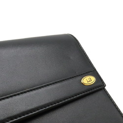 dunhill second bag clutch dial key type leather black