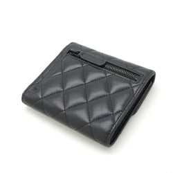 CHANEL Chanel Matelasse Coco Mark Classic Small Flap Wallet Tri-fold Leather Black AP0231