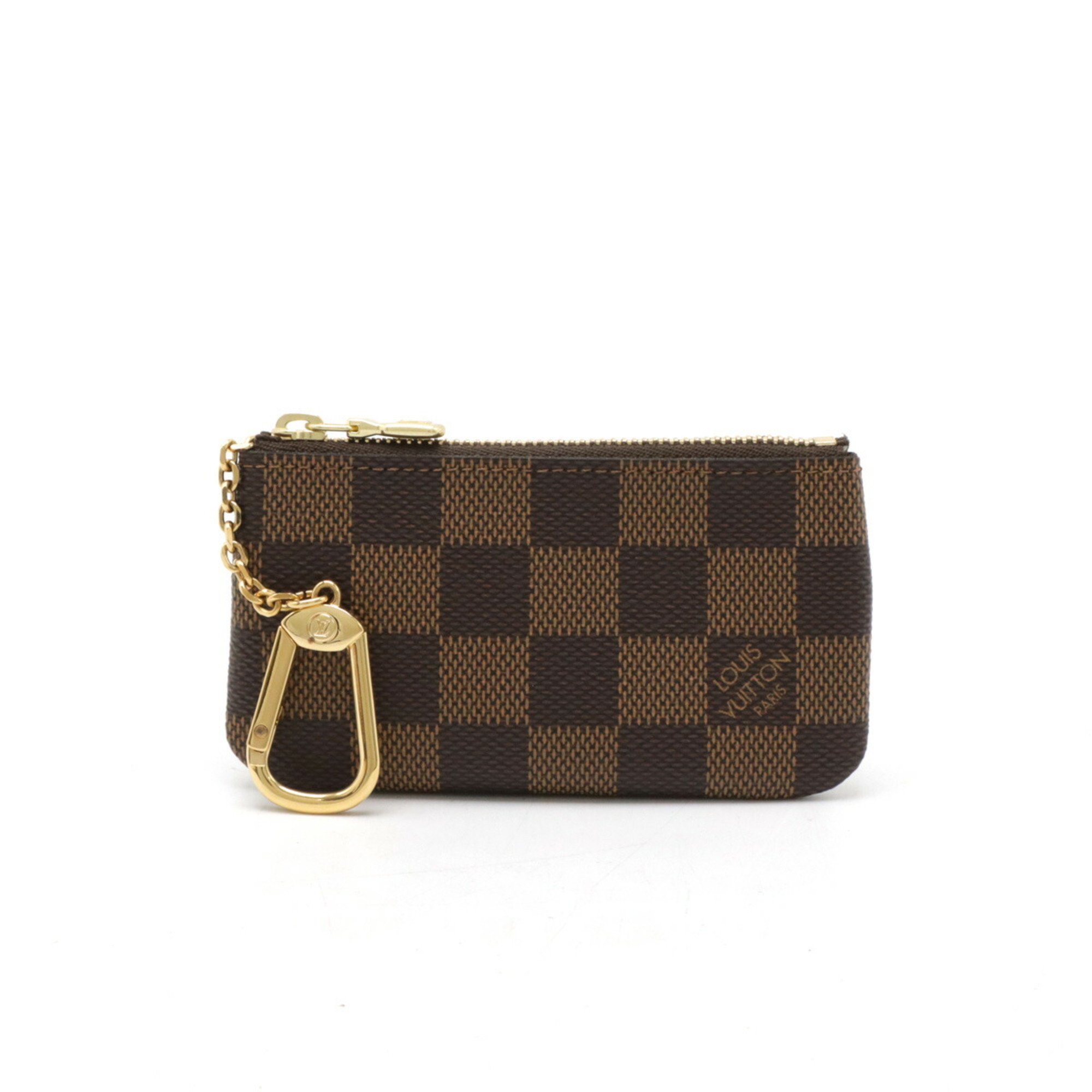 LOUIS VUITTON Damier Pochette Cle Coin Case, Purse, with Key Hook N62658