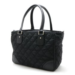 CHANEL Paris New York Line Matelasse Coco Mark Tote Bag Shoulder Nylon Leather Black A33100