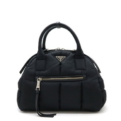 PRADA Prada Bomber Handbag Tote Bag Nylon Leather NERO Black 1BB881