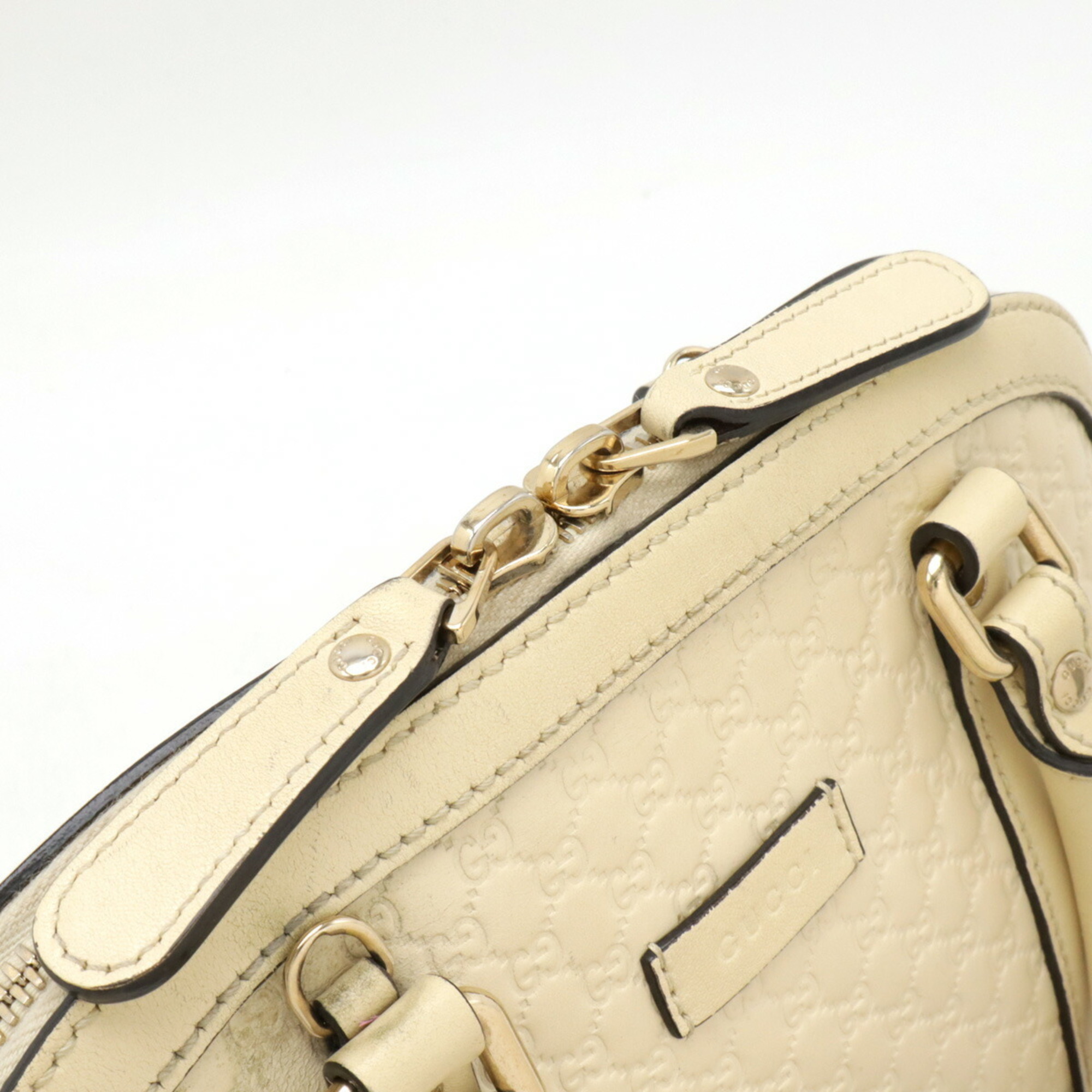 GUCCI Micro Guccissima Handbag Shoulder Bag Leather Cream Yellow 449654