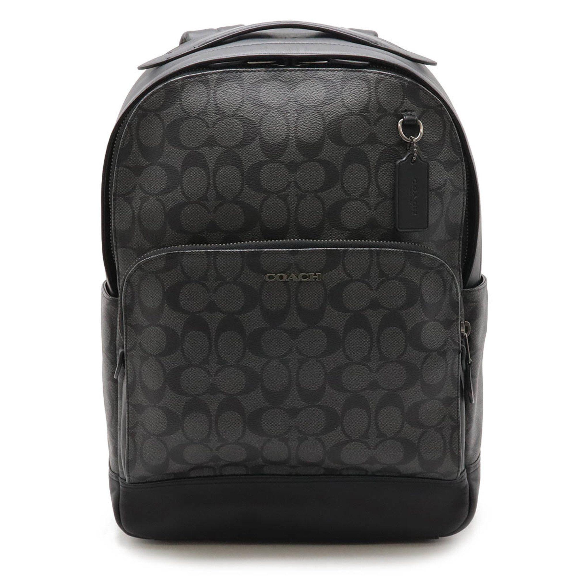 COACH Signature Graham Backpack Rucksack PVC Leather Black Dark Grey C2935