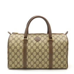 GUCCI Old Gucci GG Plus Handbag Boston Bag PVC Leather Khaki Beige Brown 002.39.6842