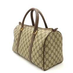 GUCCI Old Gucci GG Plus Handbag Boston Bag PVC Leather Khaki Beige Brown 002.39.6842