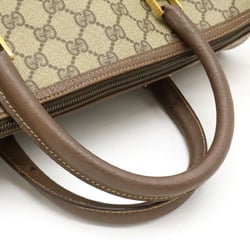 GUCCI Old Gucci GG Plus Handbag Boston Bag PVC Leather Khaki Beige Brown 002.39.6842